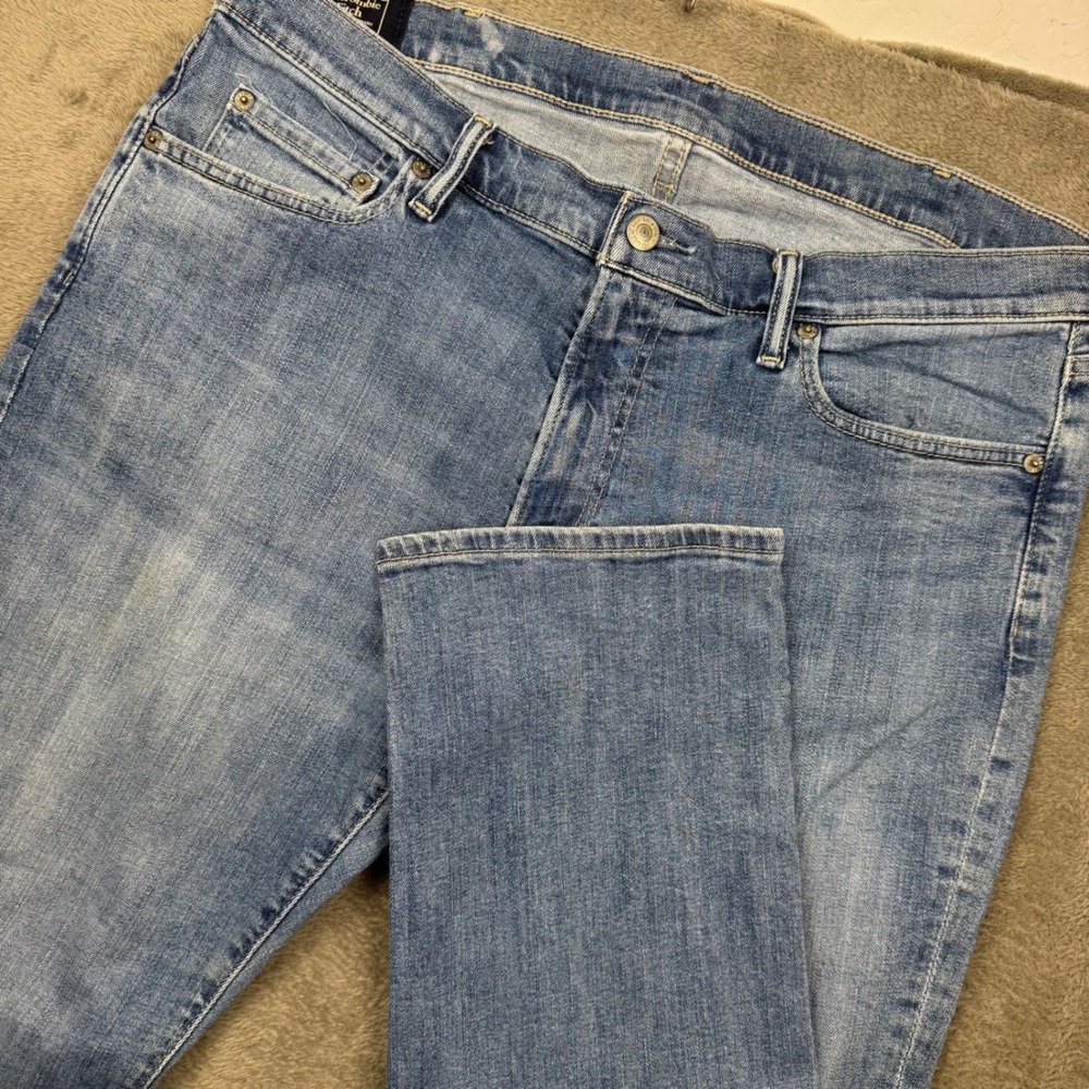 Abercrombie & Fitch Kennan Straight Jeans Mens 36x30 Blue Good Stretch Denim